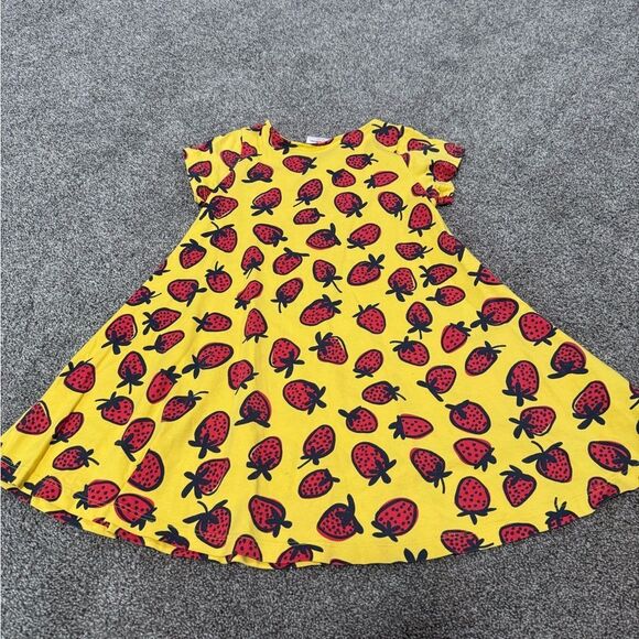 Hanna Andersson Yellow Strawberry Print Dress Sz 110cm - Picture 3 of 5
